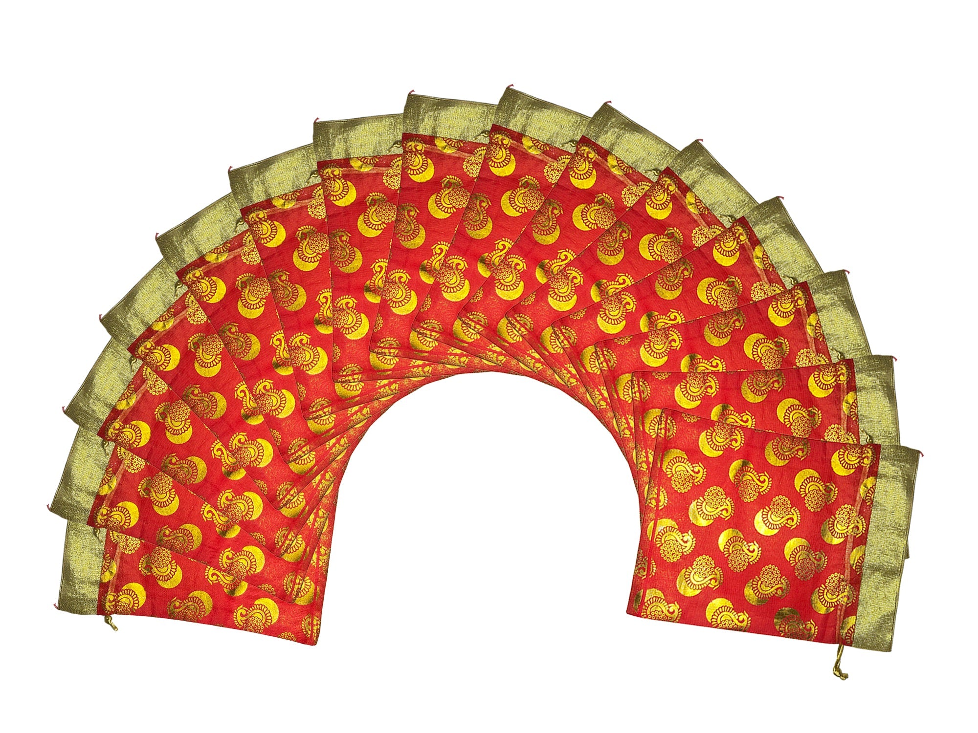 Orange Round Wrap Potli Bag