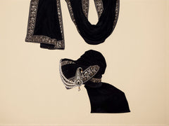 Royal Black Velvet Groom Pagdi with Safa and Pearl Kalgi