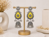 Ethereal Yellow Floral Statement Jhumkas with Gift Box and message card