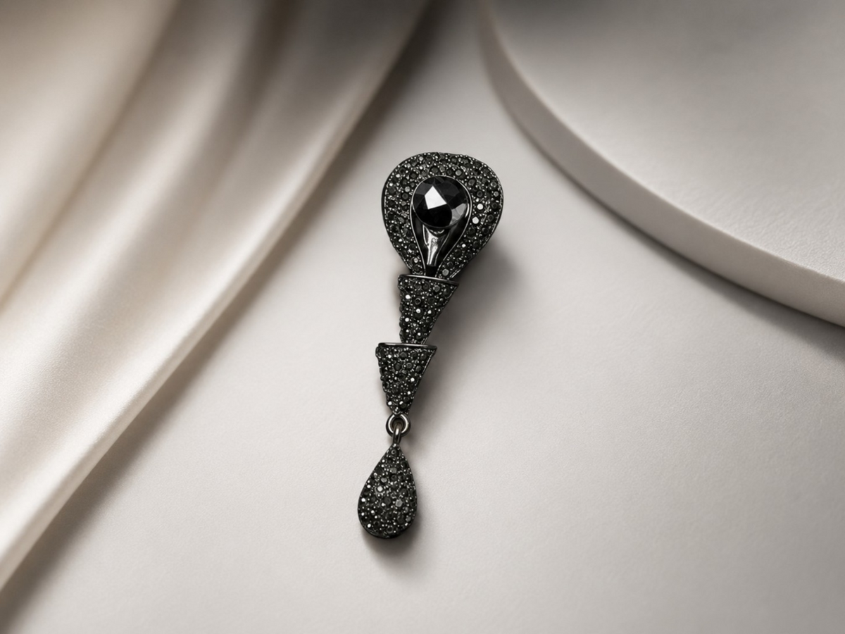 Elegance Crystal Drop Men's Brooch Pin