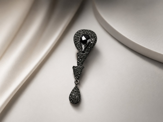 Elegance Crystal Drop Men's Brooch Pin