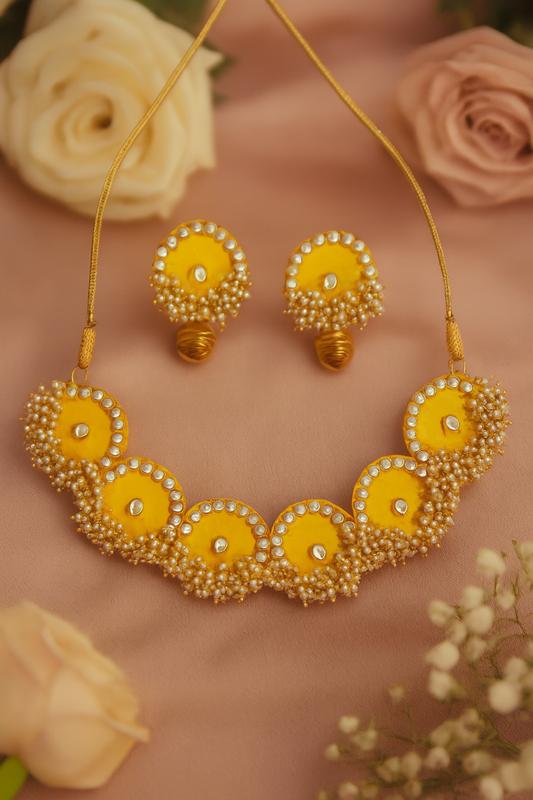 Handcrafted Sunstone peral set