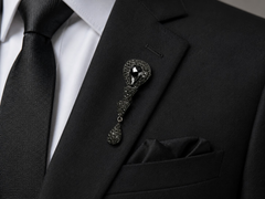 Elegance Crystal Drop Men's Brooch Pin