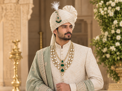 Heritage Kundan Groom Necklace and Kalangi Set