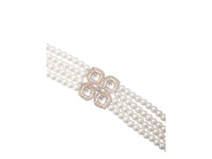 Contemporary Indian Groom Haar with Pastel Pearl Finish- Cream