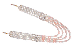 Contemporary Indian Groom Haar with Pastel Pearl Finish- Peach