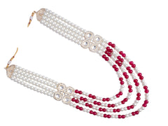 Contemporary Indian Groom Haar with Pastel Pearl Finish- Rani Pink
