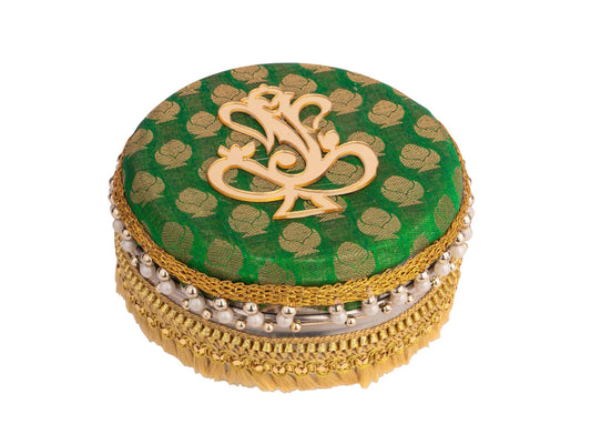 Decorative Ganpati Ladoo Container - green (pack of 2)