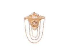 Elegant Groom's Brooch with Chain Detailing - Pink