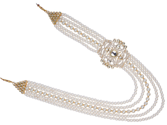 Elegant Pearl & Kundan Groom Mala
