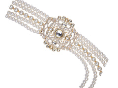 Elegant Pearl & Kundan Groom Mala
