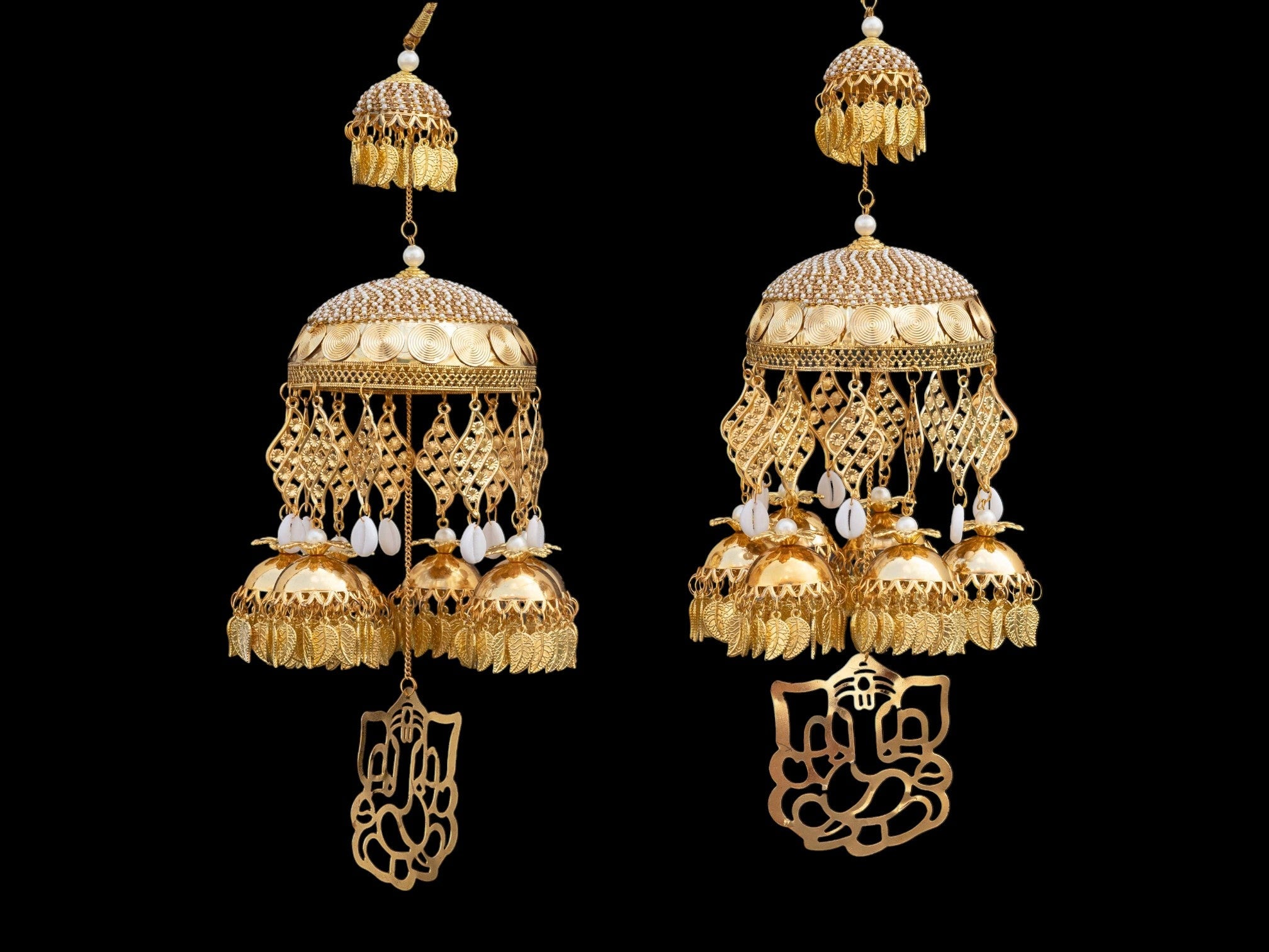 Elegant Golden Bridal Kaleera with Ganapati Detailing