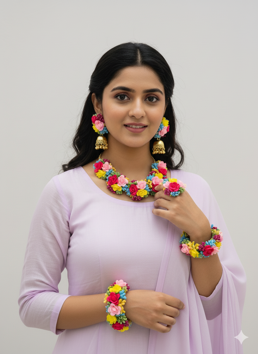 Rainbow Charm Bridal Floral Set