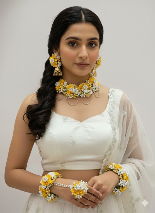 Petal Glow Floral Jewellery Set