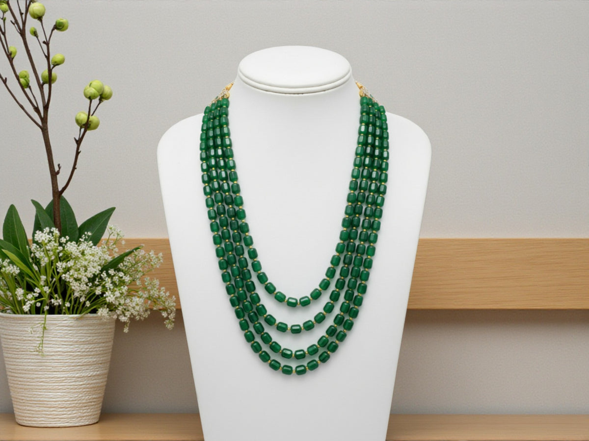 Elegance in Style Green beaded groom mala