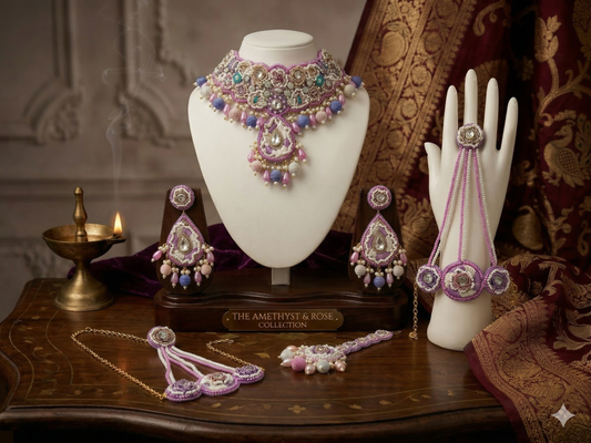 Handcrafted Multicolor Pastel  Zardozi Jewellery