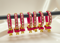 Rani Pink Lattu Hanging Bangles Pairs