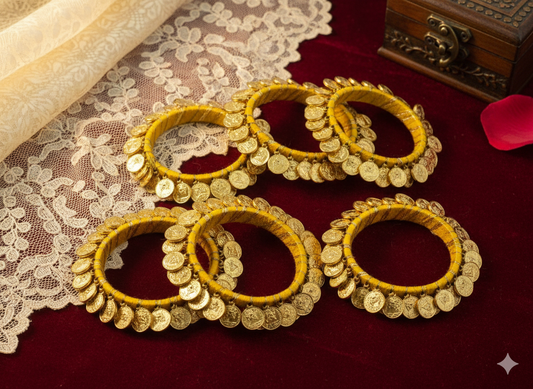 Golden Coin Wedding Favour Bangles Pairs
