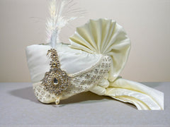 Hand-Tied Grand Couture Groom Pagdi with Embroidered Safa and  Kalgi