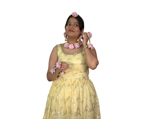 Gulaabi Bridal Floral Jewellery Set