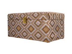 Handcrafted Pearl & Brocade Chooda Box - Golden