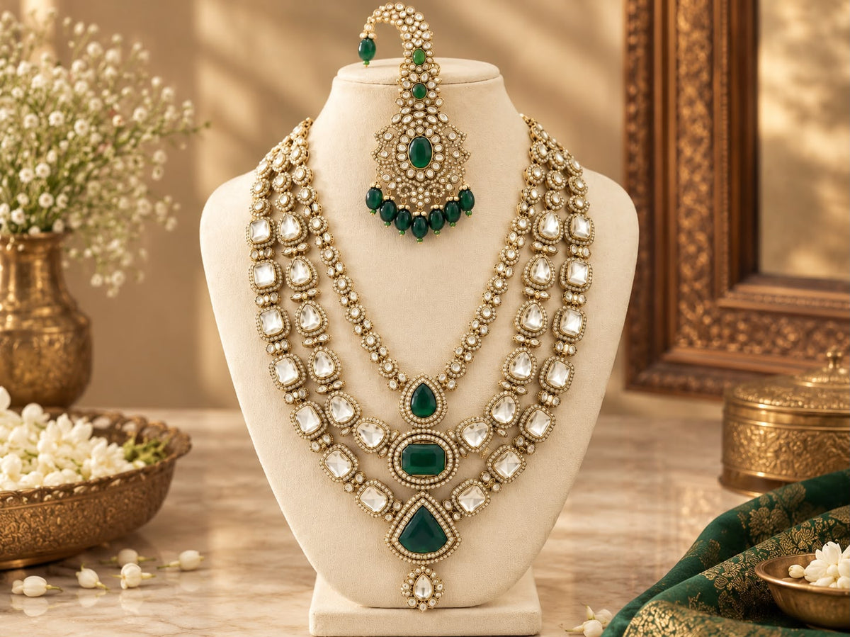 Heritage Kundan Groom Necklace and Kalangi Set