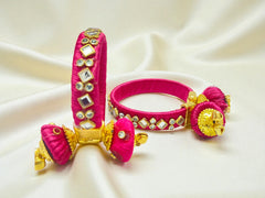 Rani Pink Lattu Hanging Bangles Pairs