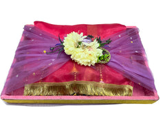 Premium Baby Pink Velvet Packing Tray with Floral Velcro Belt