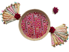 Designer Hanging Mehendi Thaal – Floral Cone Arrangement