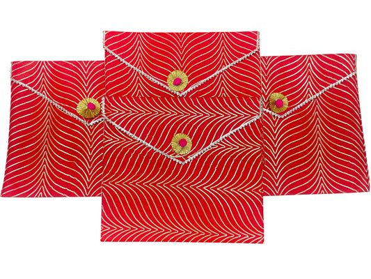 Silk Red Saree Cover with Gold Zari Pattern