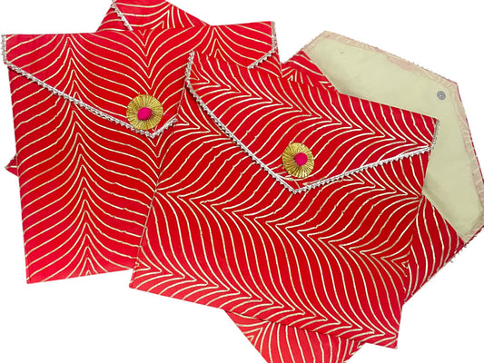 Silk Red Saree Cover with Gold Zari Pattern