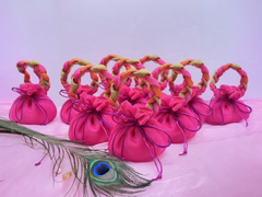 Pink Tie Wrap Potli Bag (Pack of 10)