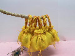 Yellow Tie Wrap Potli Bag (Pack of 10)