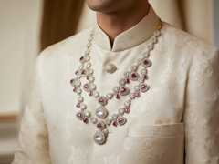 JB - Royals Inspired Groom Mala - Maroon