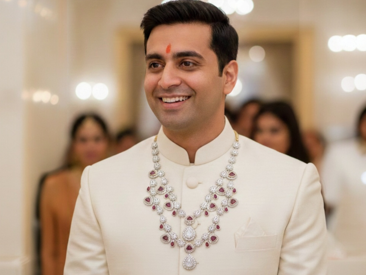 JB - Royals Inspired Groom Mala - Maroon