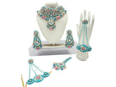 Handcrafted Pastel Blue Zardozi Jewellery