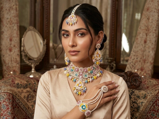 Handcrafted Daisy Zardozi Jewellery