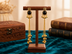 Artisan Peacock Motif Dangle Earring Combo - Set of 3 Pairs (Turquoise, Black, Red)
