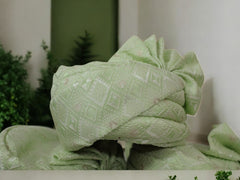Light Green Baraati Pagdi with Self-Design (Pack of 10)