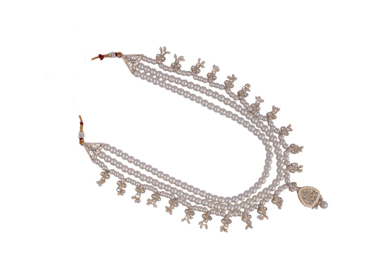 Maharaja Style Pearl Groom Mala with Kundan Detailing