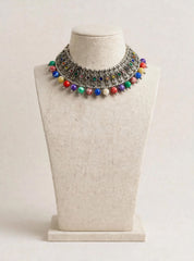Navratri Rangtaali – Multicolour Oxidised Traditional Tribal Choker Necklace