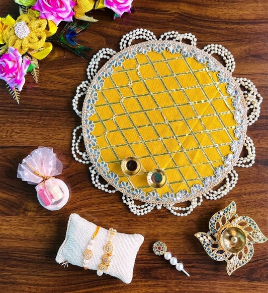 Premium Rakhi Celebration Hamper with Designer Pooja Thali & Diya