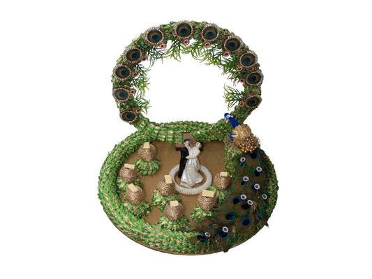 
Peacock-Themed Ginni Coin Platter – Decorative Engagement & Wedding Tray