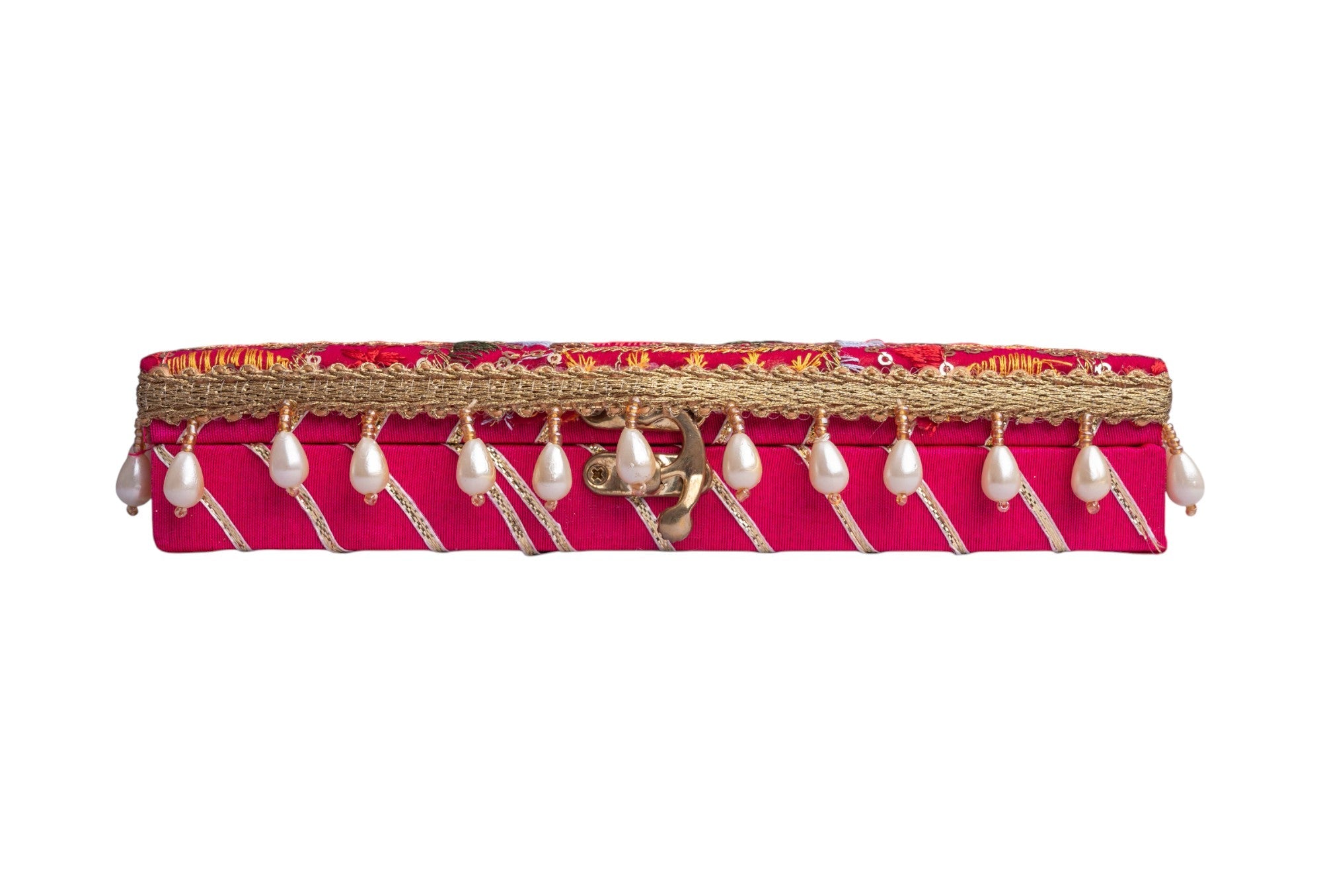 Phulkari Handcrafted Cash Box - Rani Pink