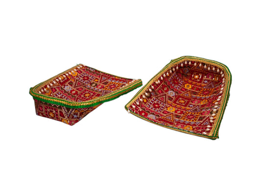 Phulkari Handcrafted Chaak  - Maroon