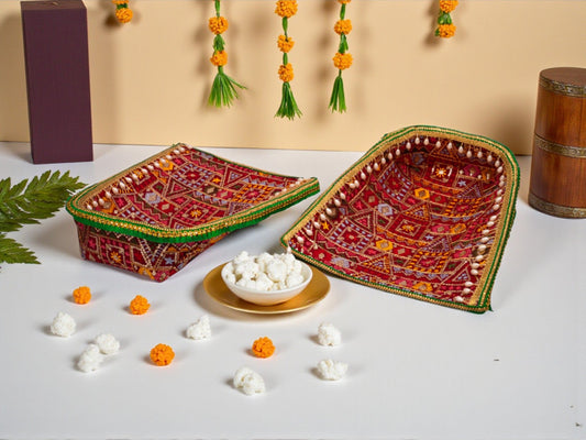 Phulkari Handcrafted Chaak  - Maroon
