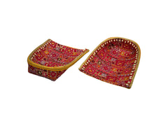 Phulkari Handcrafted Chaak  - Rani Pink