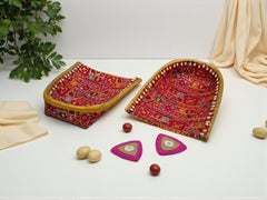 Phulkari Handcrafted Chaak  - Rani Pink