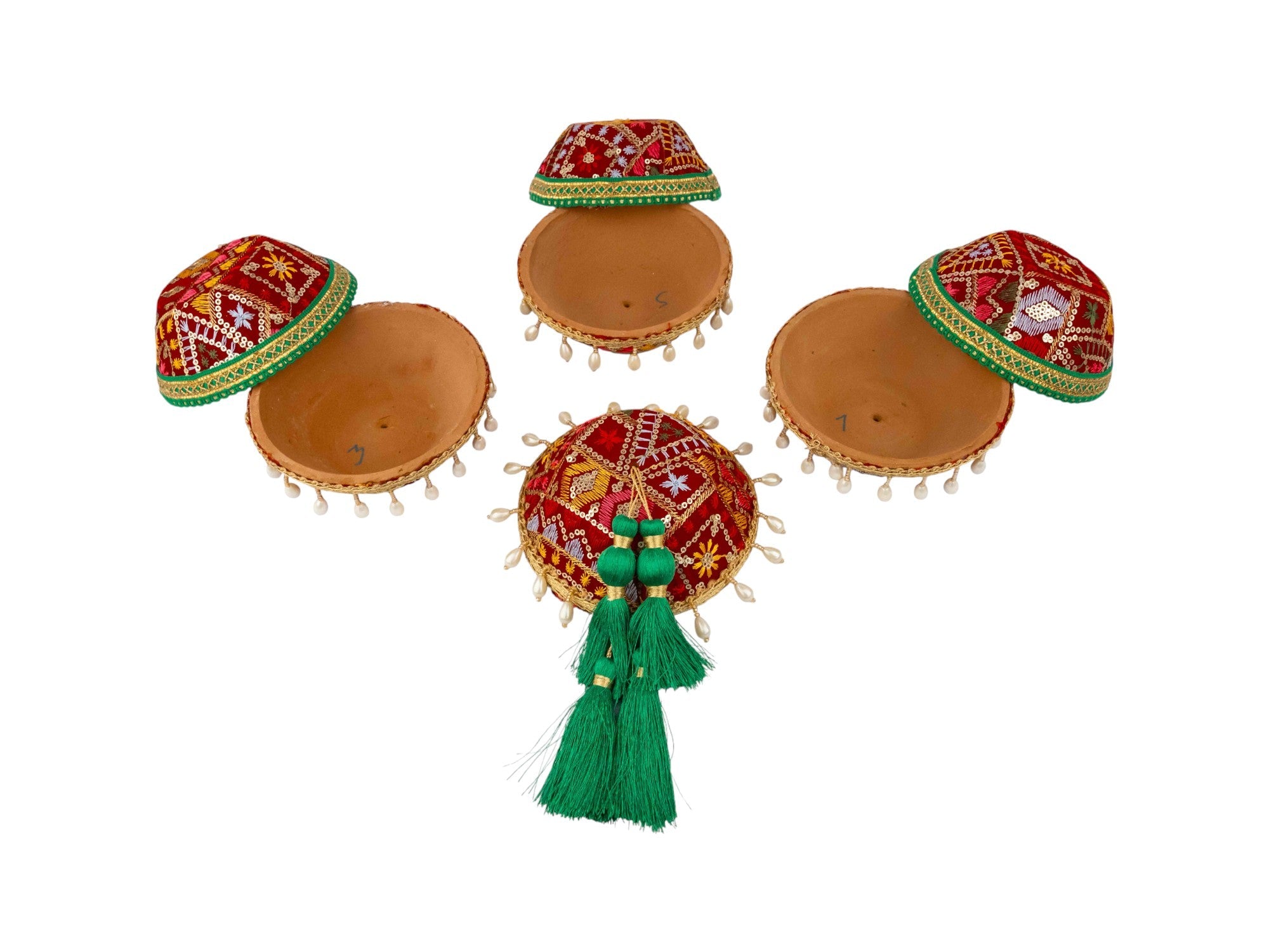 Phulkari Handcrafted manda  - Maroon