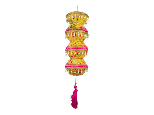 Phulkari Handcrafted manda  - Yellow